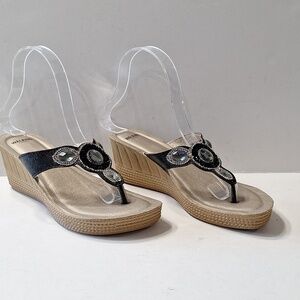 Walking Comfort NEW Gem Bead Rhinestone Embellished Sandals Size 37 (US 6.5-7)